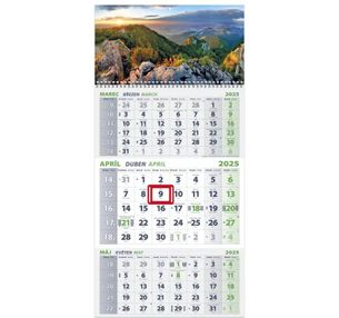 Nástenný kalendár TROJMESAČNÝ 2025 - Hory